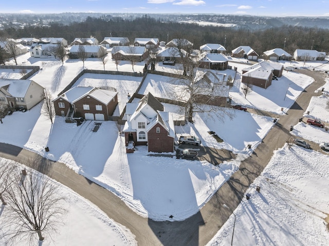 view of snowy aerial view