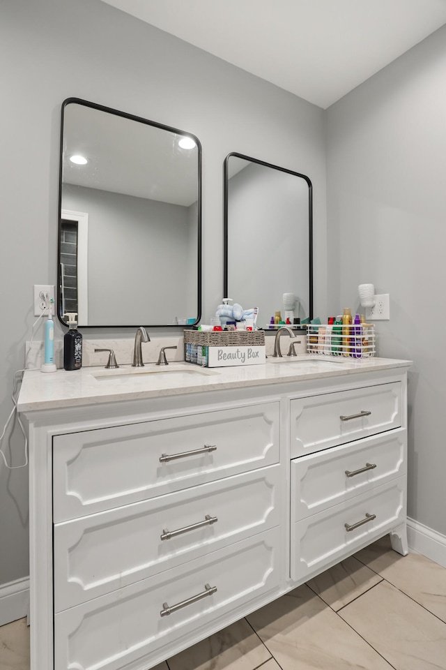 bathroom featuring vanity and tile patterned floors