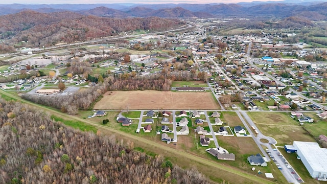 bird's eye view with a mountain view