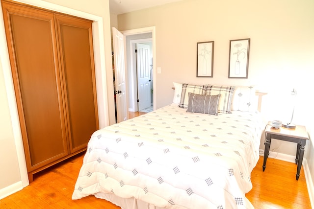 bedroom featuring light hardwood / wood-style floors