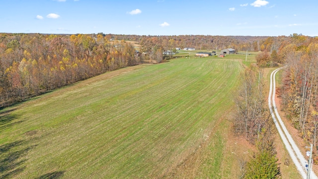 aerial view with a rural view