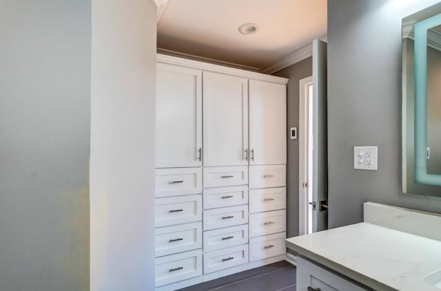 interior space featuring crown molding