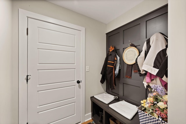 mudroom featuring hardwood / wood-style flooring