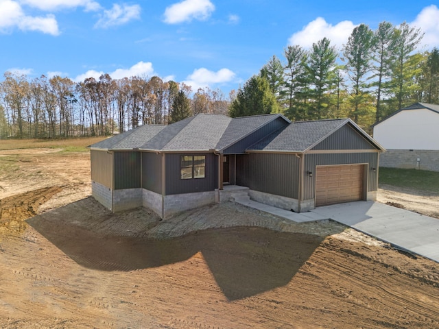 view of front of house with a garage