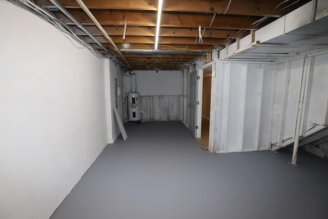 basement with electric water heater