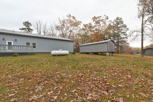 view of yard featuring a deck