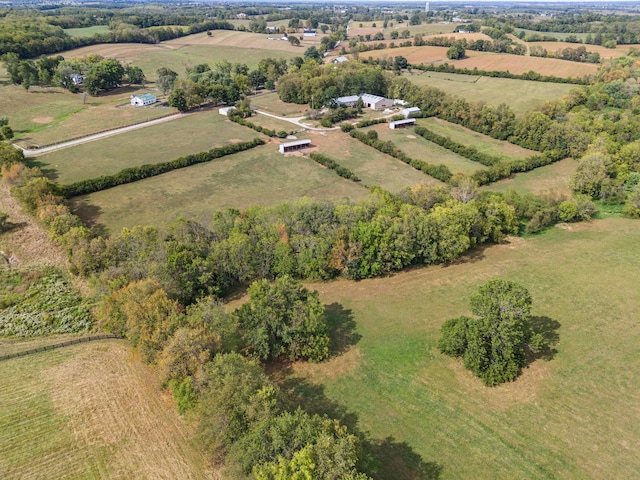 drone / aerial view with a rural view