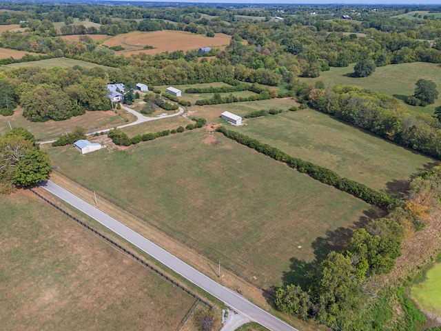 bird's eye view featuring a rural view