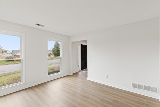 empty room featuring light wood-type flooring