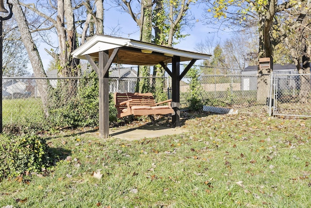 view of yard with a gazebo