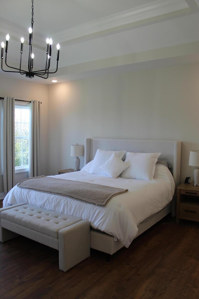 212 Patrum Sisters Way, Danville, KY 40422 - bedroom featuring a chandelier, wood finished floors, and ornamental molding