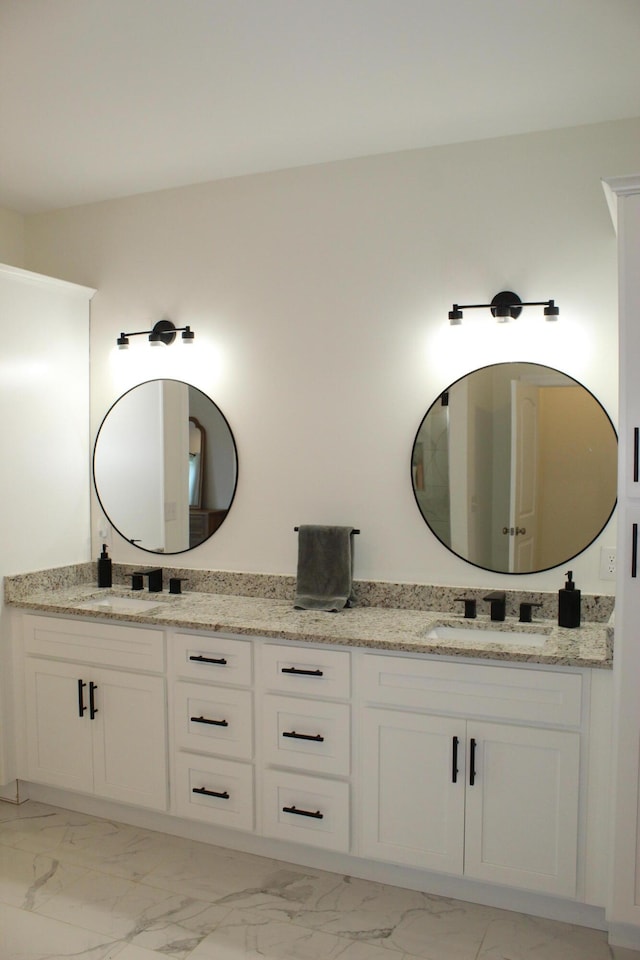 212 Patrum Sisters Way, Danville, KY 40422 - full bath featuring marble look tile flooring and double vanity