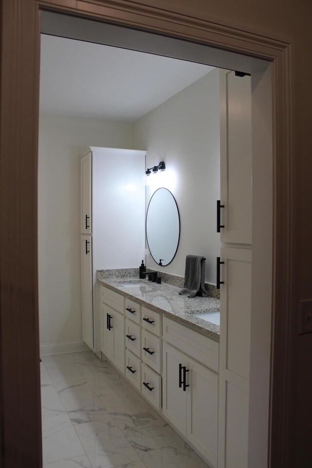 212 Patrum Sisters Way, Danville, KY 40422 - bathroom with marble look tile flooring and double vanity