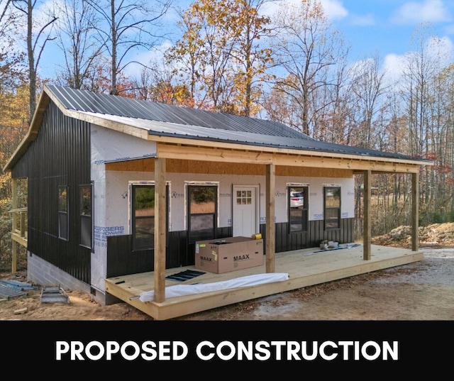 exterior space featuring covered porch