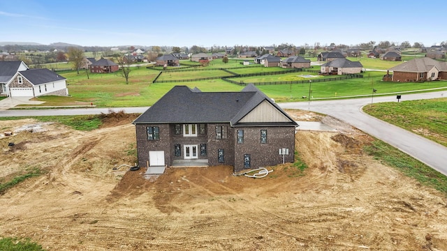 back of property with french doors