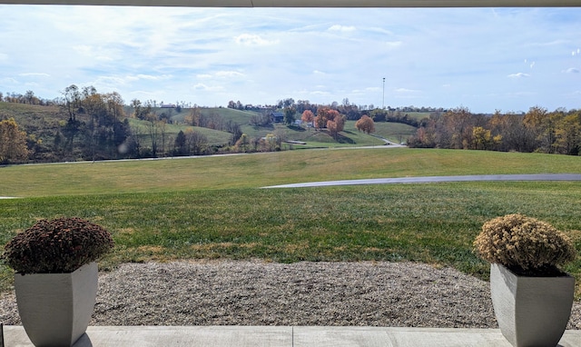 view of yard featuring a rural view