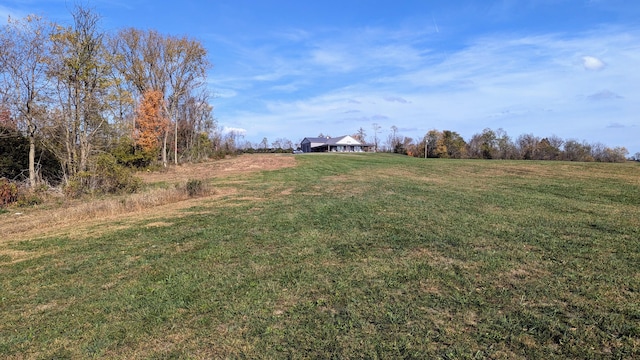 view of yard with a rural view