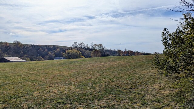 view of yard with a rural view