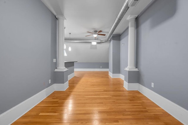 corridor featuring light hardwood / wood-style flooring