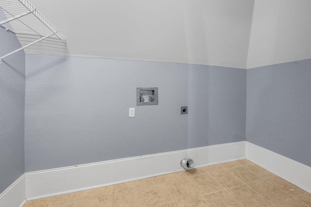 laundry room with electric dryer hookup and washer hookup