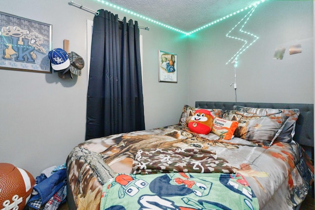 bedroom with a textured ceiling