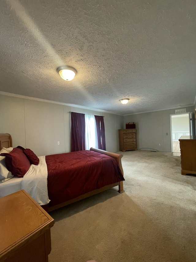 1455 Nepton Rd, Ewing, KY 41039 - carpeted bedroom featuring a textured ceiling and ornamental molding