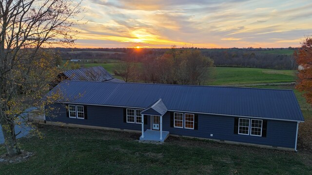 1455 Nepton Rd, Ewing, KY 41039 - view of front of property featuring a front yard, metal roof, and crawl space