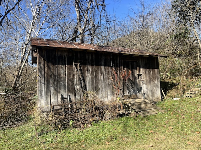 view of shed
