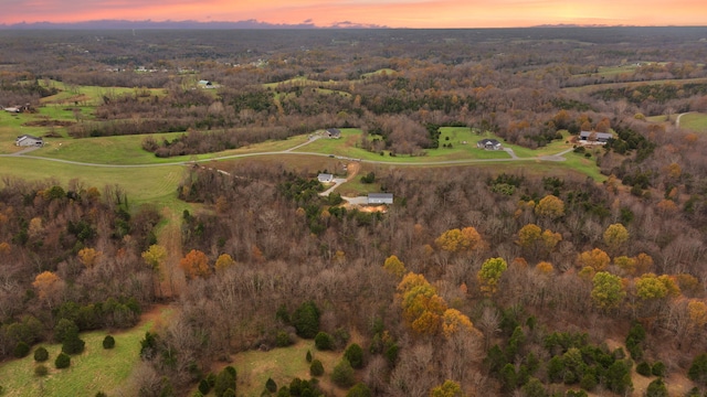 aerial view featuring a forest view