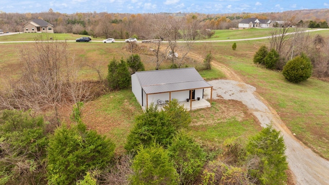 drone / aerial view with a rural view