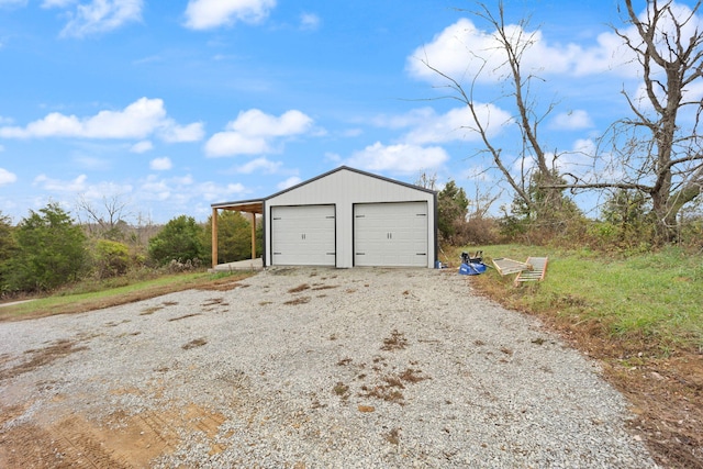 garage featuring a detached garage