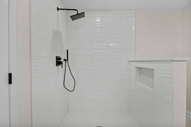 interior details with tiled shower