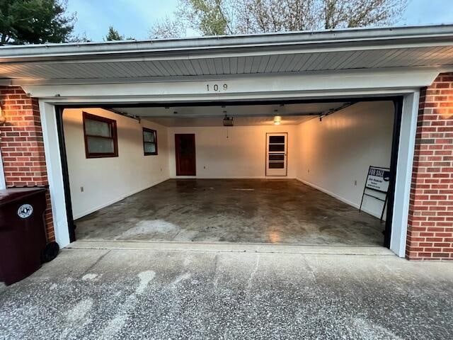 view of garage