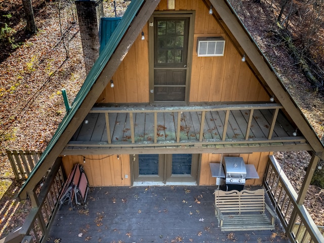 exterior space with a wooden deck