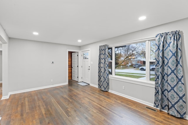 interior space featuring dark hardwood / wood-style floors