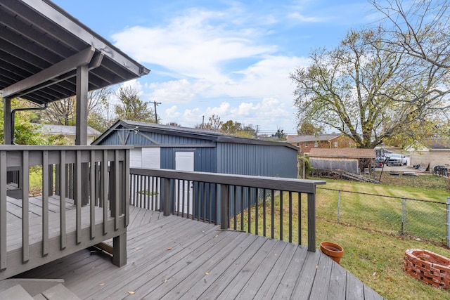 wooden deck with a yard