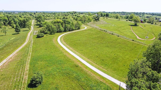 drone / aerial view with a rural view