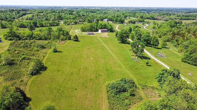 drone / aerial view with a rural view