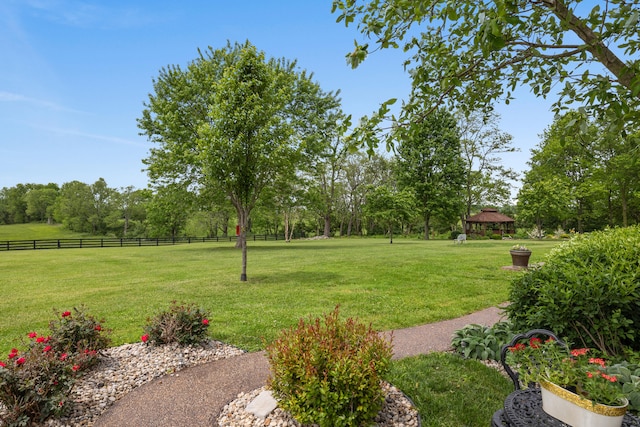 view of yard featuring a rural view