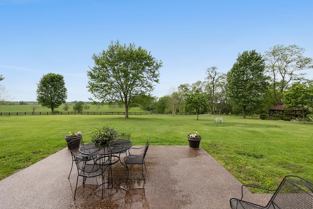 view of patio featuring a rural view