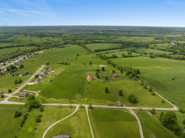 drone / aerial view with a rural view