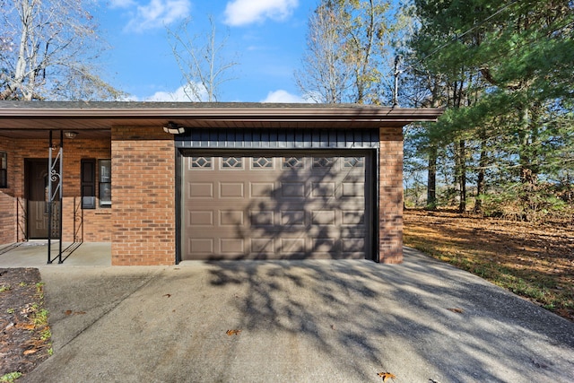 view of garage