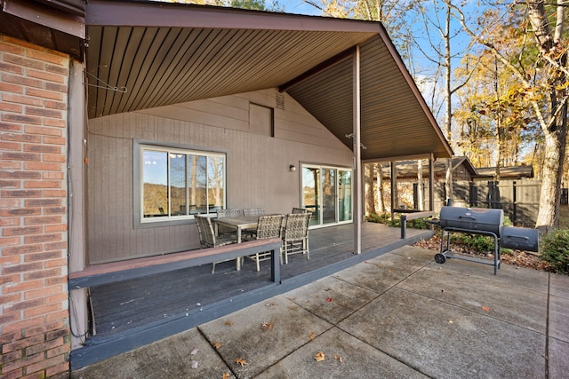 view of patio / terrace featuring a grill