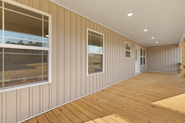 wooden terrace featuring covered porch