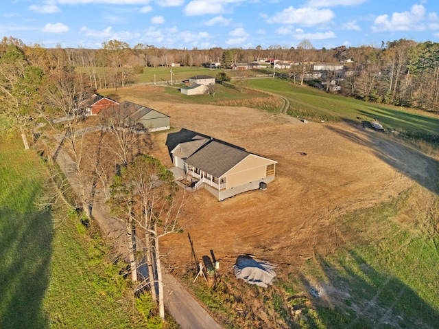 bird's eye view with a rural view