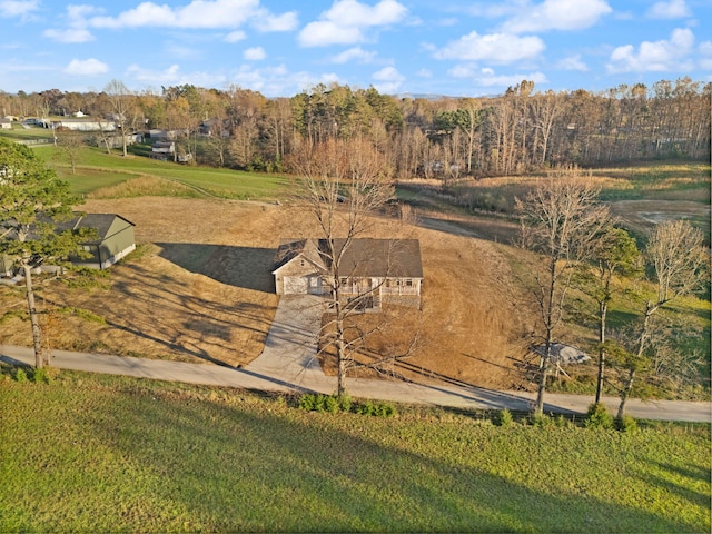 aerial view with a rural view