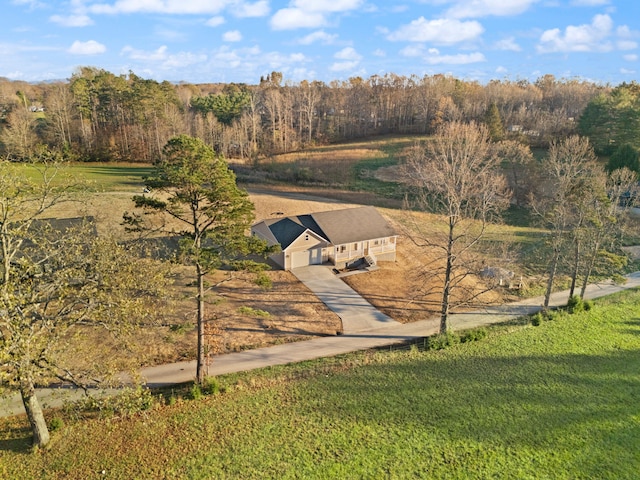 drone / aerial view featuring a rural view