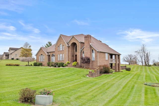 view of property with a front lawn