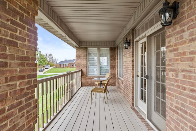 wooden deck with a porch