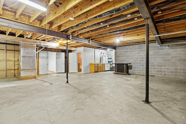 view of unfinished below grade area